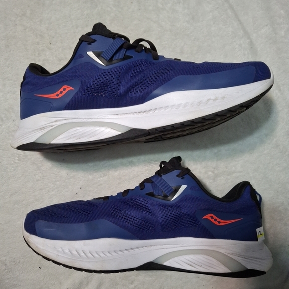 Saucony Guide 15 Running Shoes Blue Saphire Vizi Red Mens Sz 12W - Picture 2 of 7